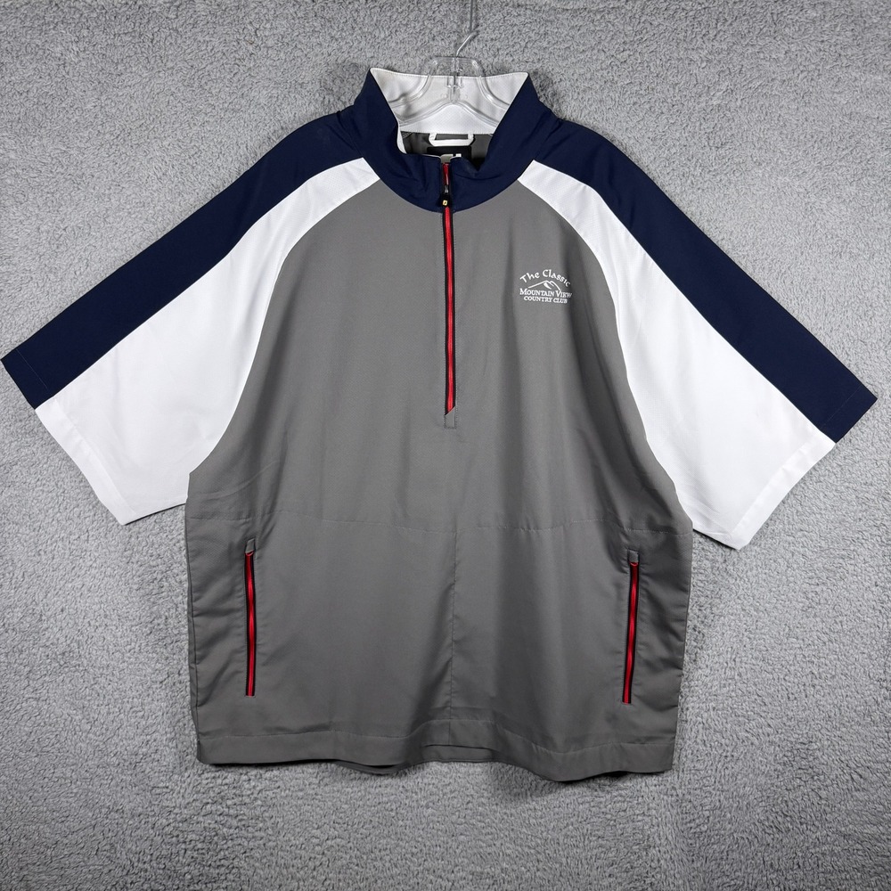 NWT FootJoy Mens Sport Short Sleeve Windshirt Quarter Zip Golf Jacket 23419 XXL
